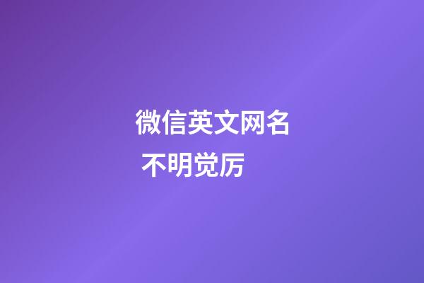 微信英文网名 不明觉厉